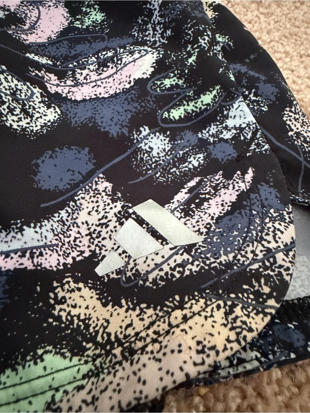 Adidas Girls Size M (10/12) Multicolor Abstract Floral Running Athletic Shorts